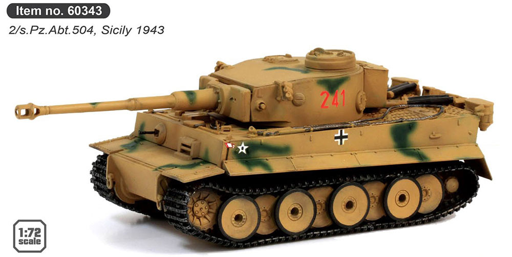 戦車ジオラマ 1/72 ドイツタイガー戦車とUS装甲車+カーゴトラック