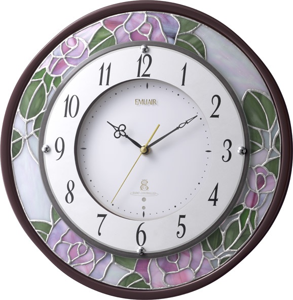 繊細な美のステンドグラス！エミュエールM8F 8MY481EN06 掛け時計