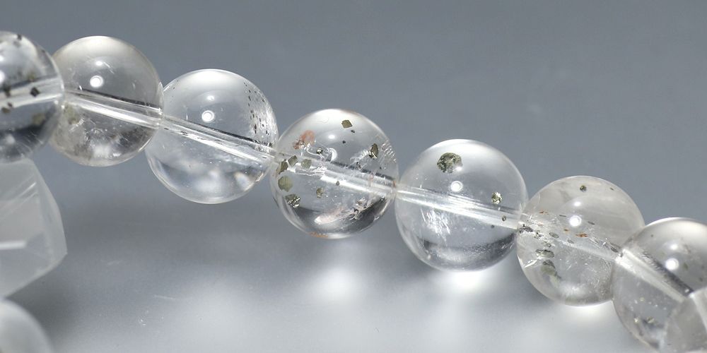 高品質]マーカサイトインクォーツブレスレット（約13.5mm玉） - 埼玉県