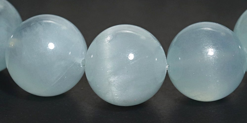 高品質+]キャッツアイアイスアクアマリンブレスレット（約14mm大玉