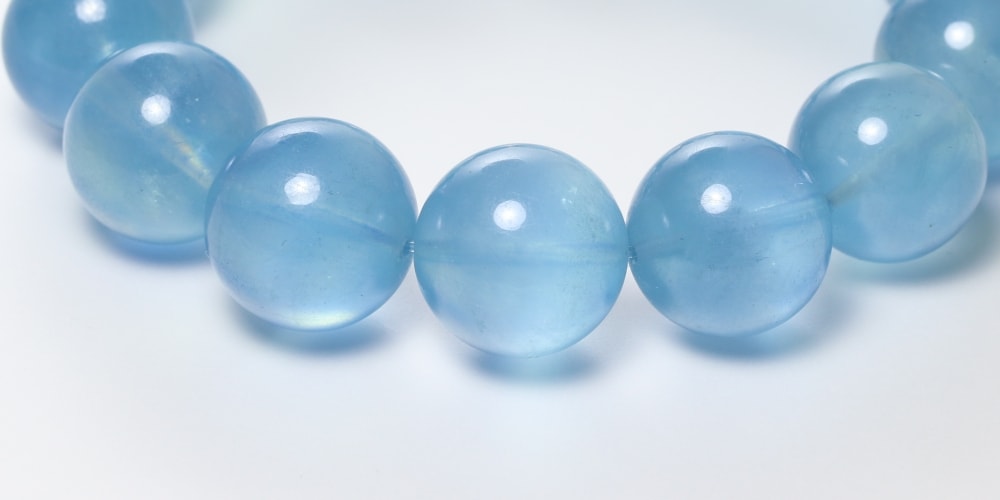 高品質++]キャッツアイアクアマリンブレスレット（約17.5mm大玉