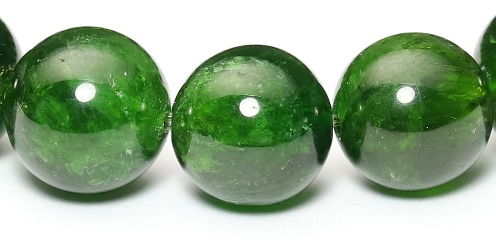 高品質]クロムダイオプサイトブレスレット/透輝石（約8.5mm玉） - 埼玉