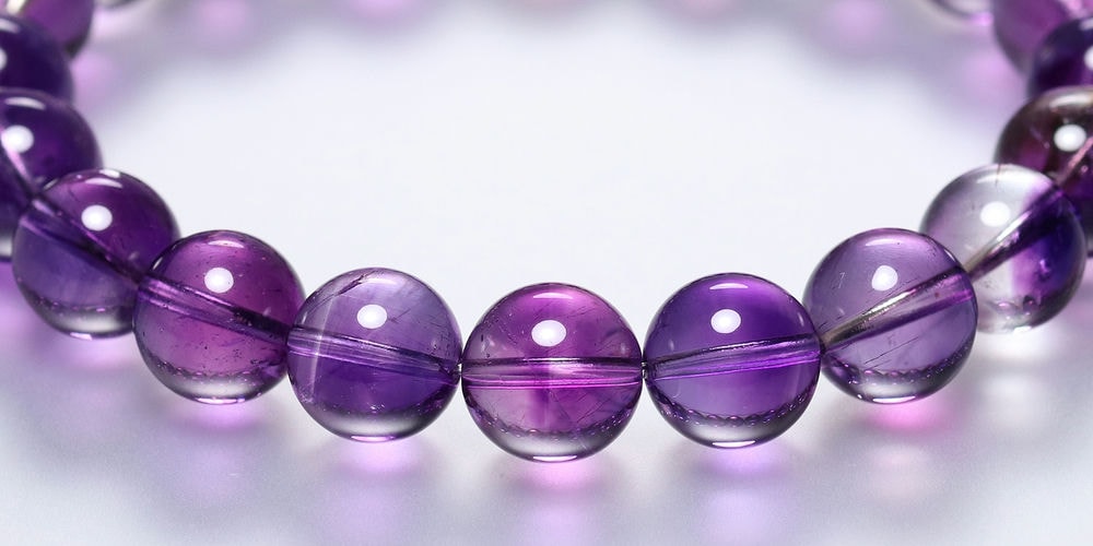 高品質]マダガスカル産アメジストエレスチャルブレスレット（約9.5mm玉