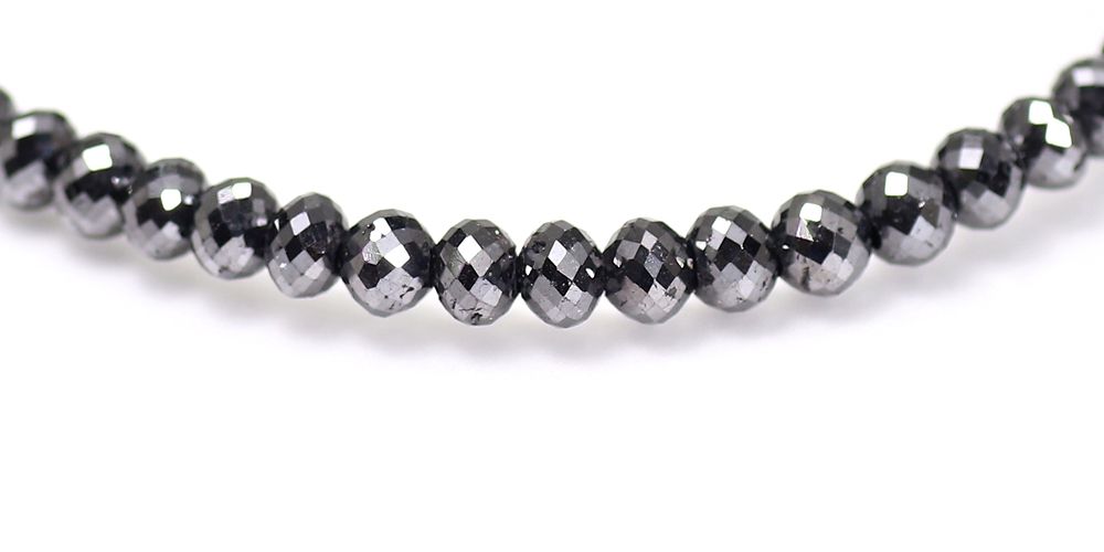 トップクォリティ]ブラックダイヤモンドブレスレット（約3.7-3.9mm玉