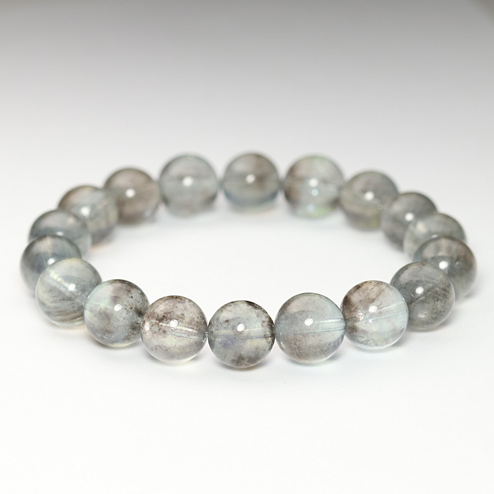 高品質++]スターモスアクアマリンブレスレット/ブラックレイン（約11.5