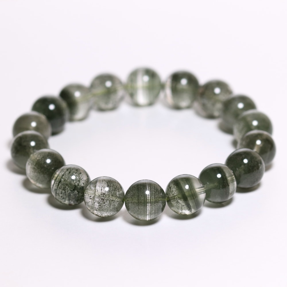 高品質]層状グリーンガーデンクォーツブレスレット/千層ガーデン水晶