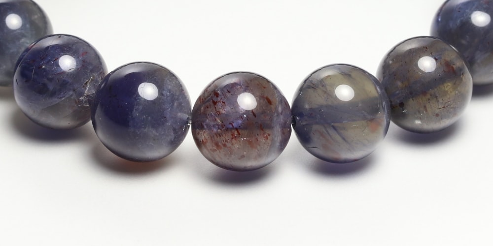 特別価格]アイオライトサンストーンブレスレット（約11.5mm玉） - 埼玉