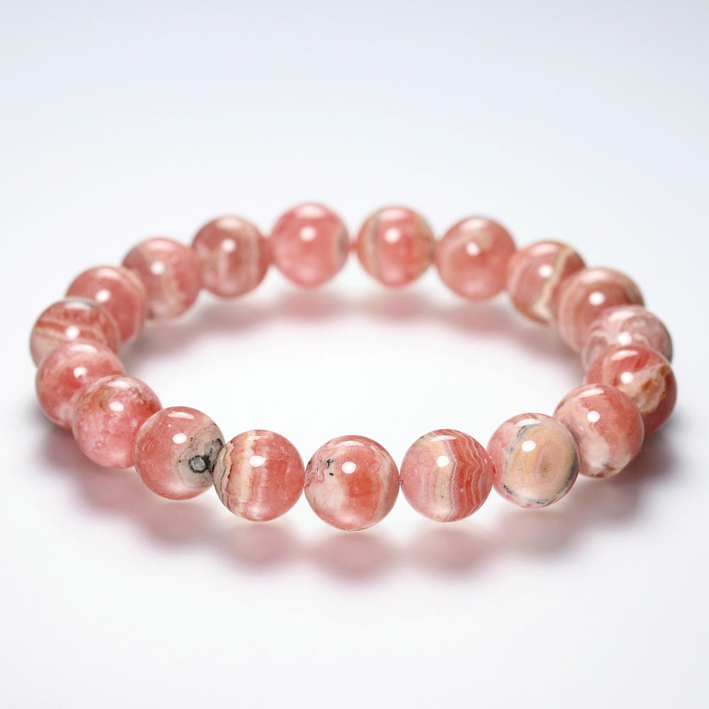 AA]アルゼンチン産縞インカローズブレスレット（約11mm玉） - 埼玉県
