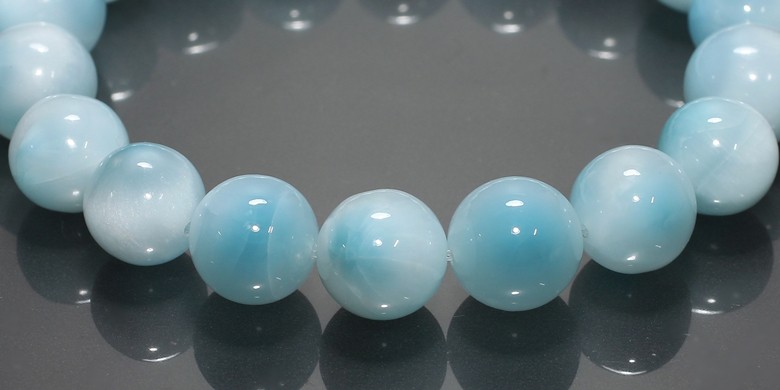 高品質]アイスラリマーブレスレット（約11.5mm玉） - 埼玉県吉川市の