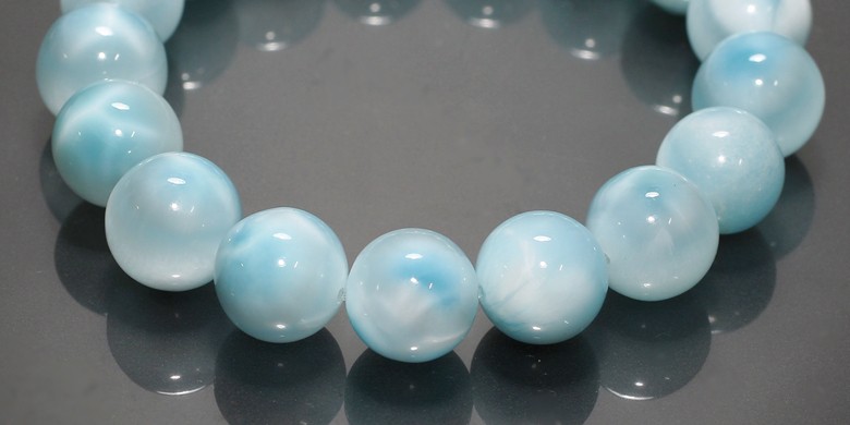 高品質]アイスラリマーブレスレット（約12.5mm玉） - 埼玉県吉川市の