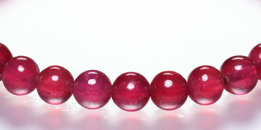 高品質++]宝石質ルビーブレスレット（約7mm玉） - 埼玉県吉川市の