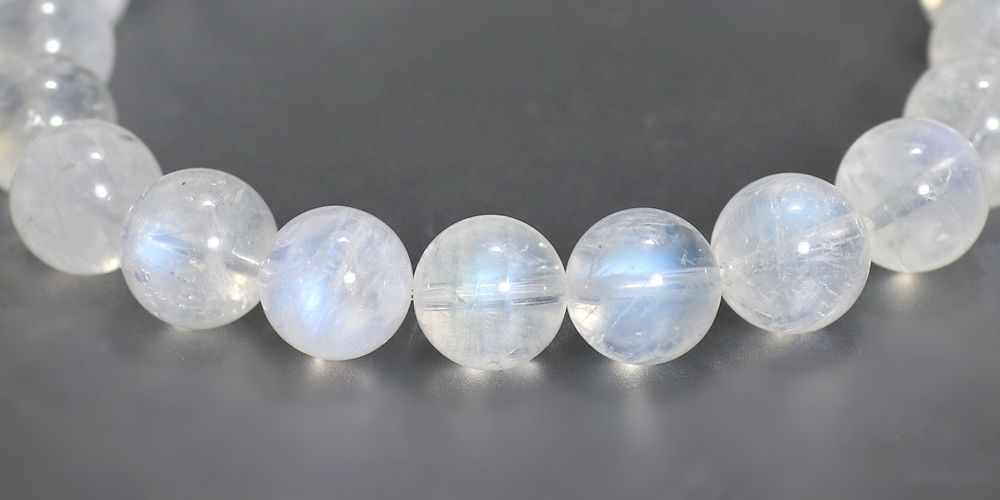 高品質]ホワイトラブラドライトブレスレット/レインボームーンストーン