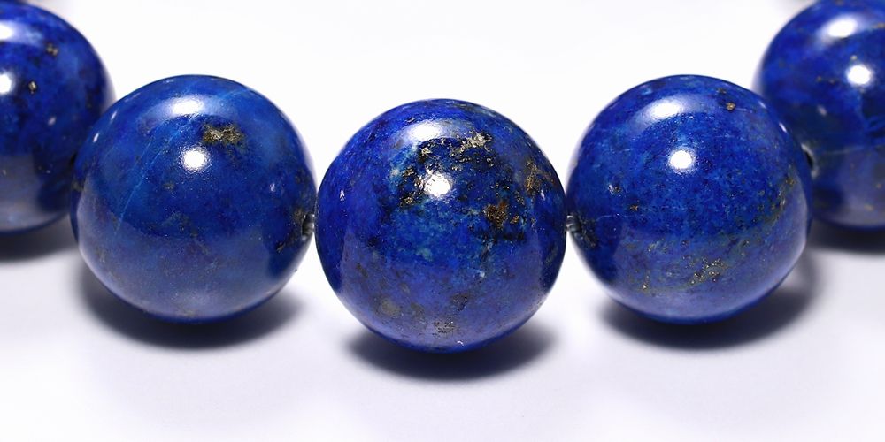 高品質+]アフガニスタン産ラピスラズリブレスレット（約17mm大玉