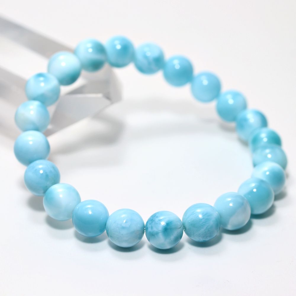 高品質]ラリマーブレスレット（約9mm玉）☆現品動画あり - 埼玉県吉川