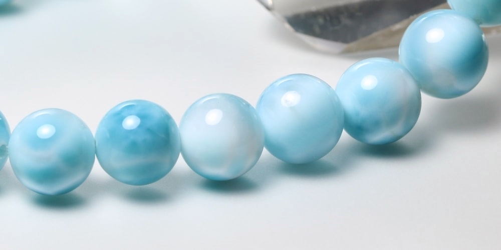 高品質++]ラリマーブレスレット（約9.5mm玉） - 埼玉県吉川市の天然石