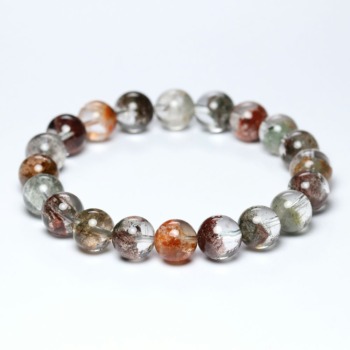 高品質]ミックスガーデンクォーツブレスレット/ガーデン水晶（約9mm玉