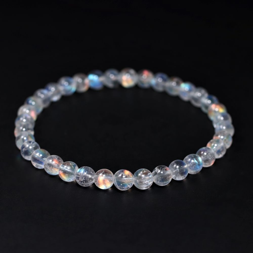 高品質++]別鉱床マダガスカル産ホワイトラブラドライトブレスレット