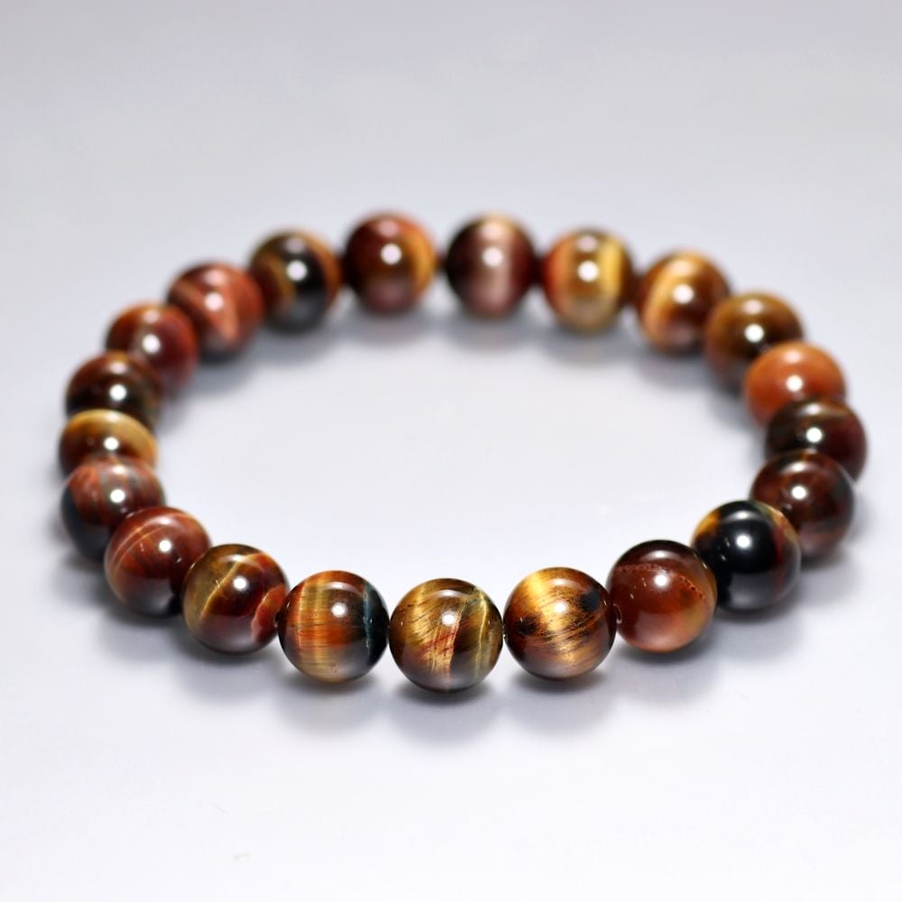 トップクォリティ]ミックスカラータイガーアイブレスレット（約10mm玉