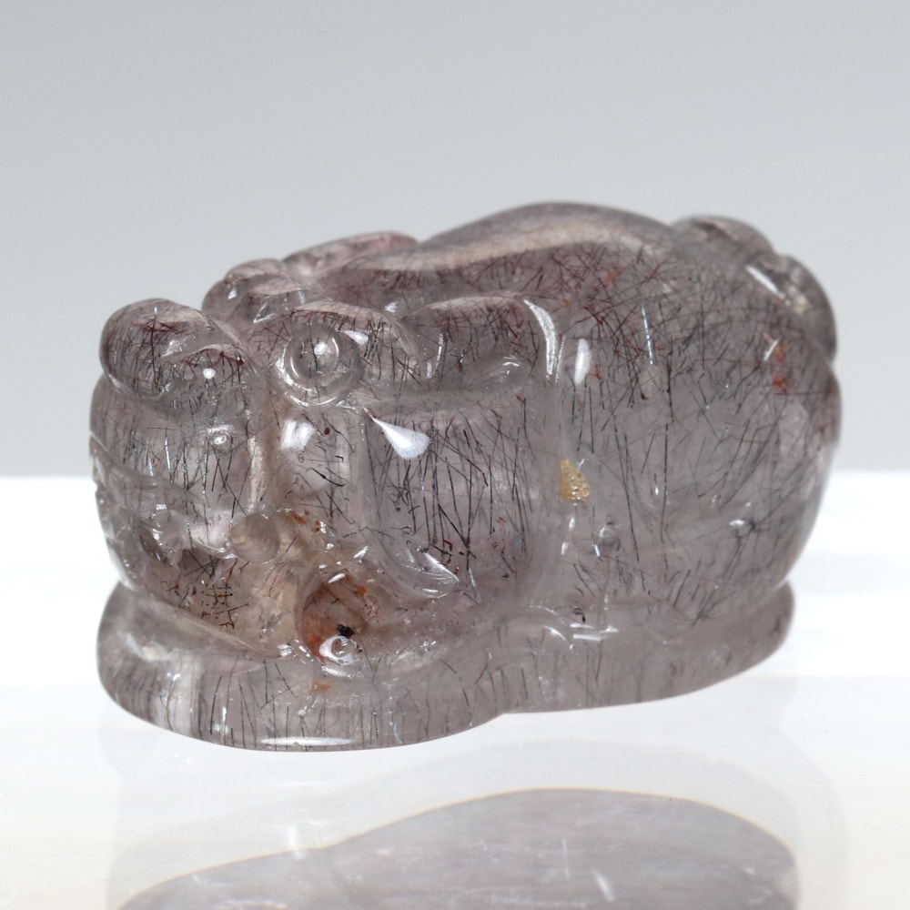 高品質]花火スーパーセブン彫刻/ニードルヘマタイト（貔貅/ヒキュウ