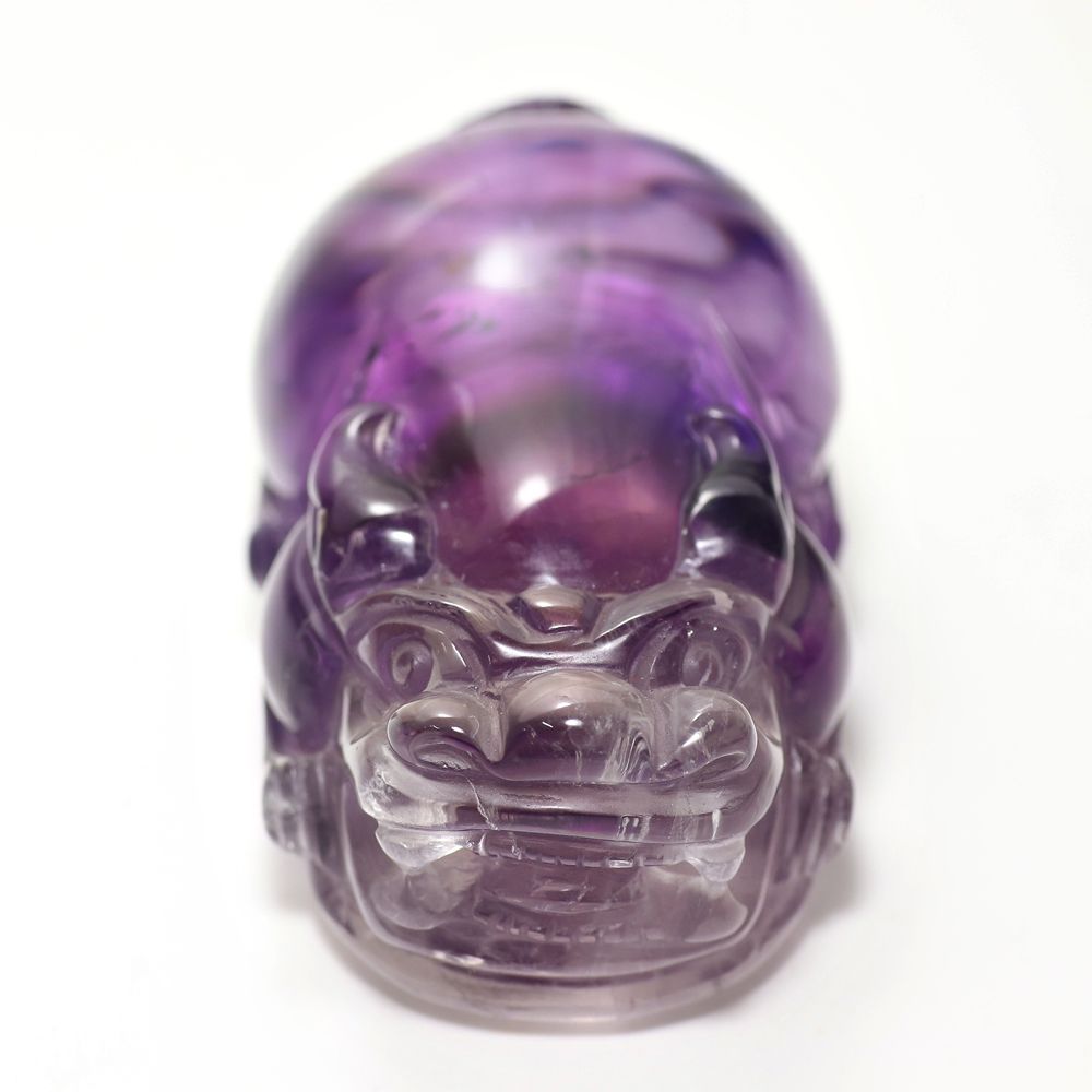 高品質]ブラジル産ロマネサイトインアメジスト彫刻（貔貅/ヒキュウ