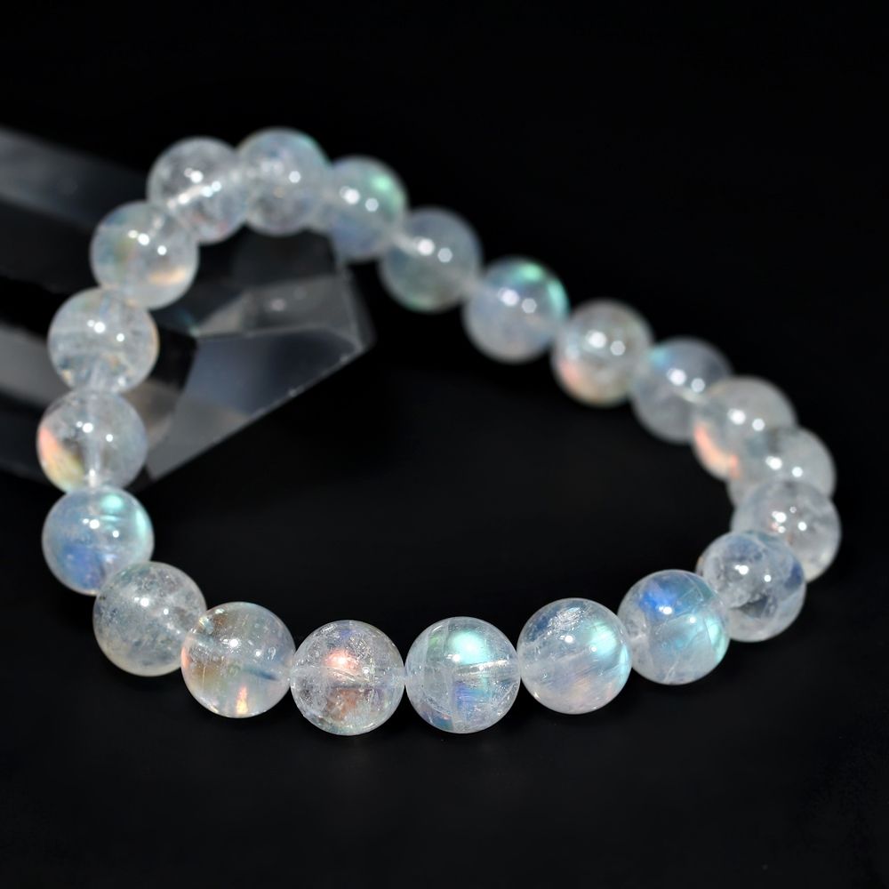 高品質]別鉱床マダガスカル産ホワイトラブラドライトブレスレット