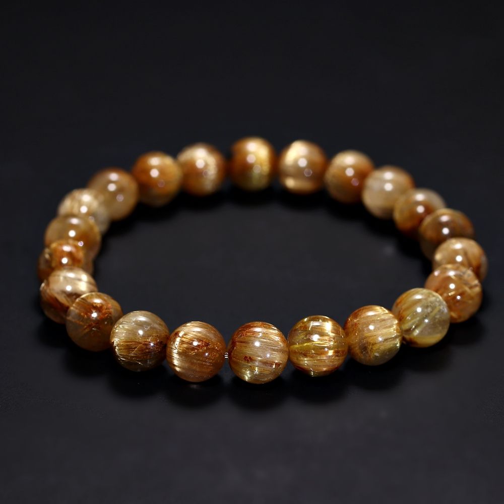 高品質]キャッツアイルチルクォーツブレスレット（約8.5mm玉） - 埼玉