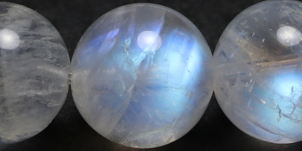 トップクォリティ]ホワイトラブラドライトブレスレット/レインボー