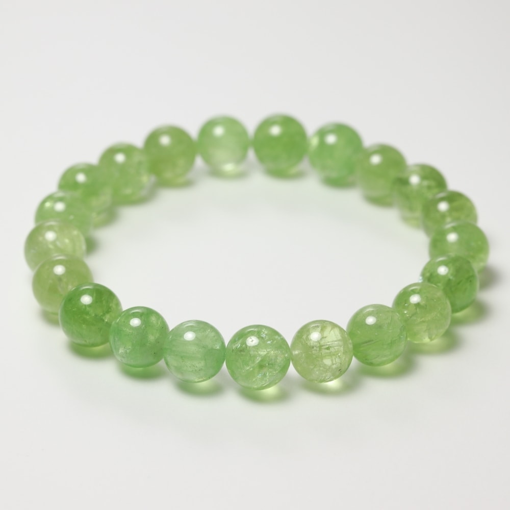 高品質++]ツァボライトブレスレット/天然グリーングロッシュラー