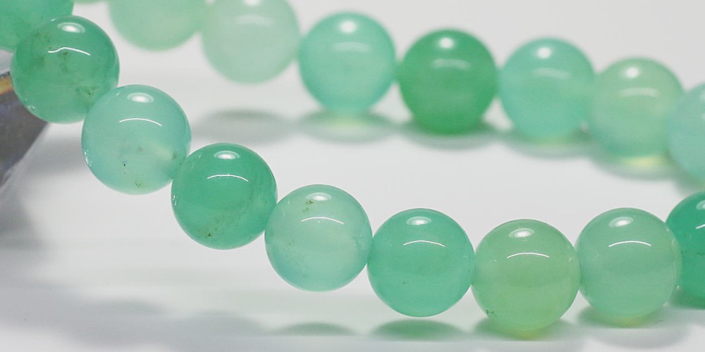 高品質]クリソプレーズブレスレット（約9.5mm玉） - 埼玉県吉川市の