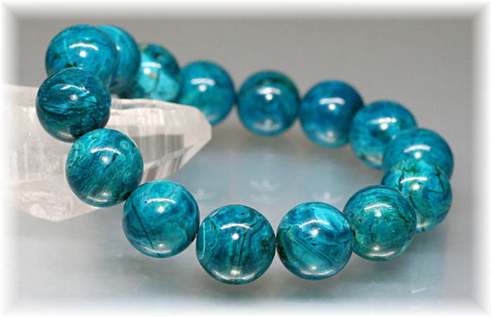 最高品質]クリソコラブレスレット（約15.5mm大玉） - 埼玉県吉川市の