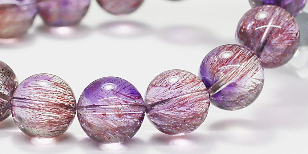 最高品質]アメジストスーパーセブンブレスレット（約13.5mm玉） - 埼玉