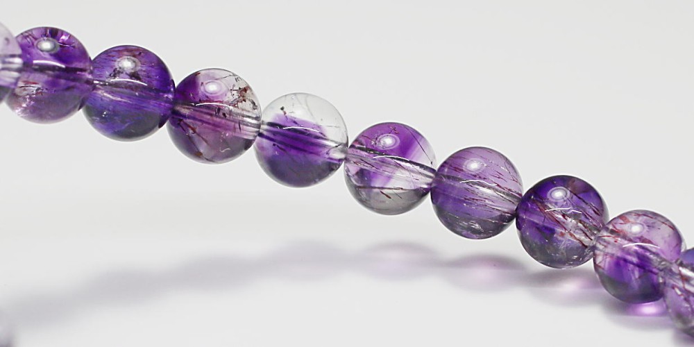 高品質]アメジストスーパーセブンブレスレット（約6.5mm玉） - 埼玉県