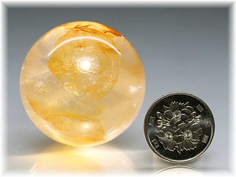 マダガスカル産]ライモナイトインクォーツ丸玉/スフィア - 埼玉県吉川