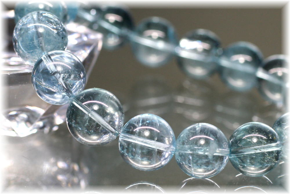 3A++]ブルートパーズブレスレット（約12mm玉） - 埼玉県吉川市の天然石