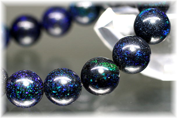 3A++]ブラックマトリックスオパールブレスレット（約12mm玉） - 埼玉県