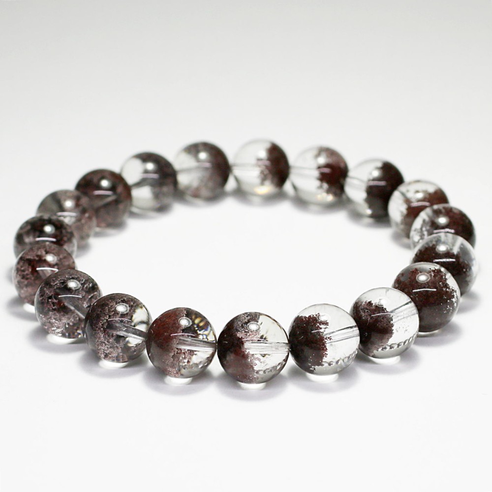 高品質++]ブラウンピンクガーデンクォーツブレスレット/ガーデン水晶