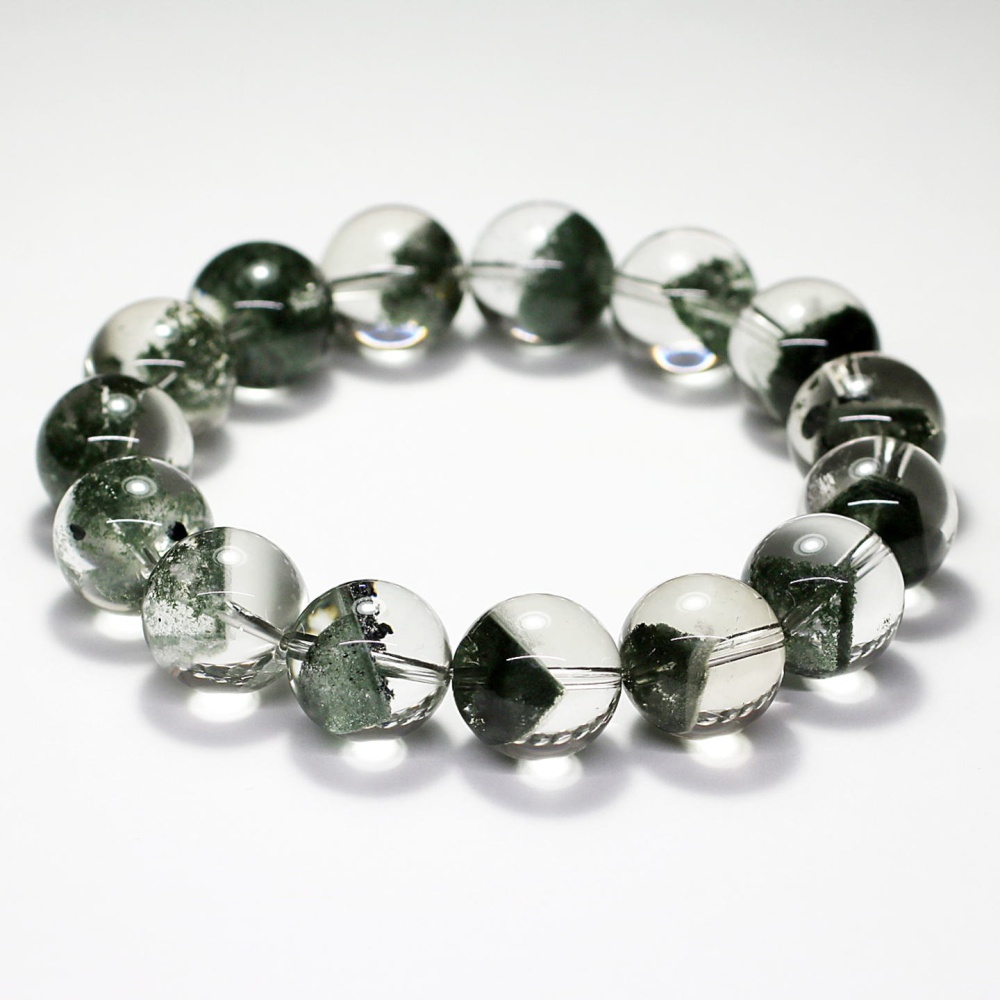 プレミアム]ブラジル産グリーンファントムクォーツブレスレット（約