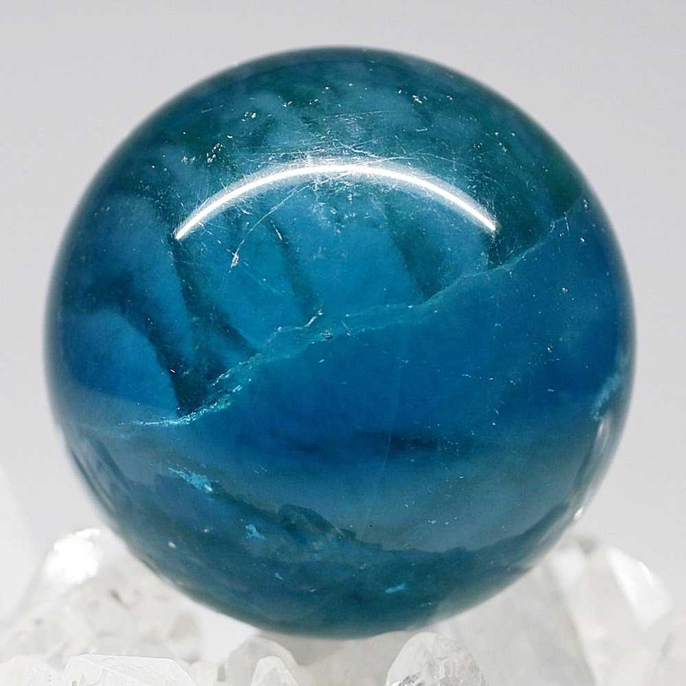 高品質]ディープブルーフローライト丸玉/スフィア（直径52.1mm