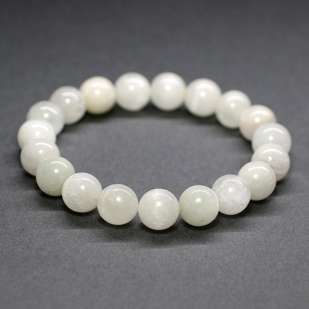 ホワイトクンツァイトキャッツアイブレスレット（約10mm玉） - 埼玉県