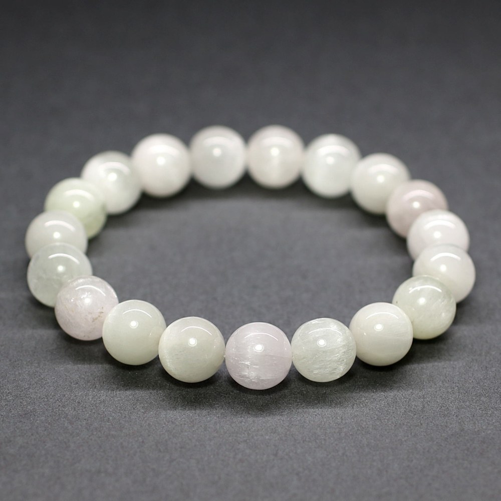 ホワイトクンツァイトキャッツアイブレスレット（約10mm玉） - 埼玉県