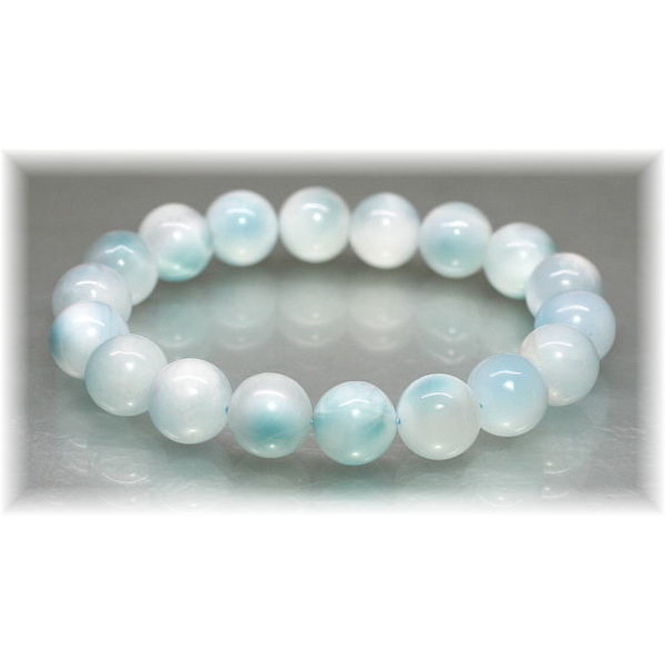 ホワイトラリマーブレスレット/ペクトライト（約11mm玉） - 埼玉県吉川