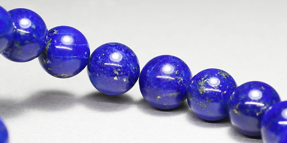 高品質]アフガニスタン産ラピスラズリブレスレット（約11.5mm玉