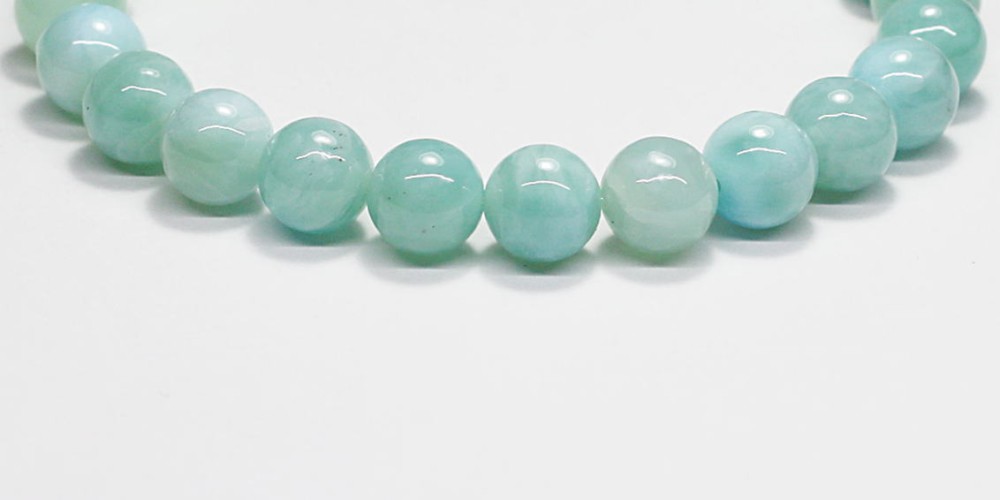 高品質]グリーンラリマーブレスレット（約7.5mm玉） - 埼玉県吉川市の