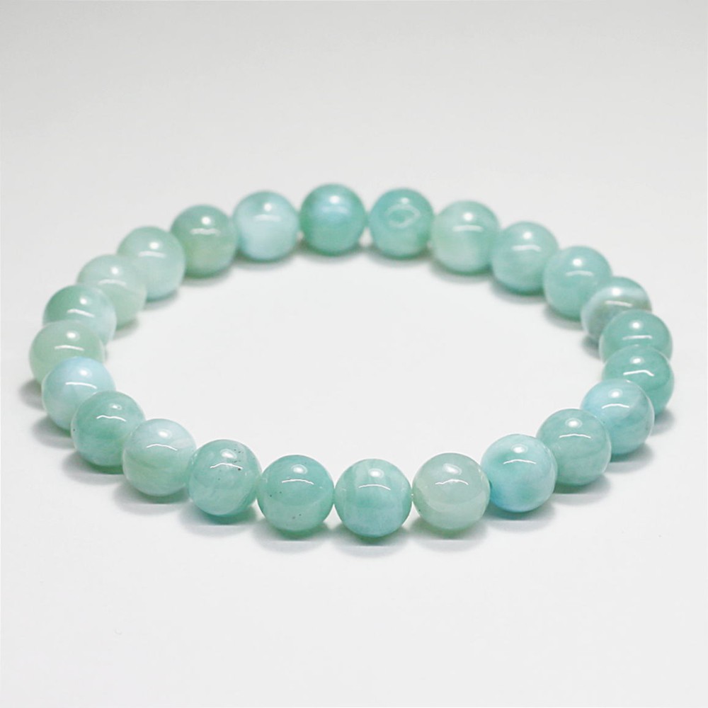 高品質]グリーンラリマーブレスレット（約7.5mm玉） - 埼玉県吉川市の