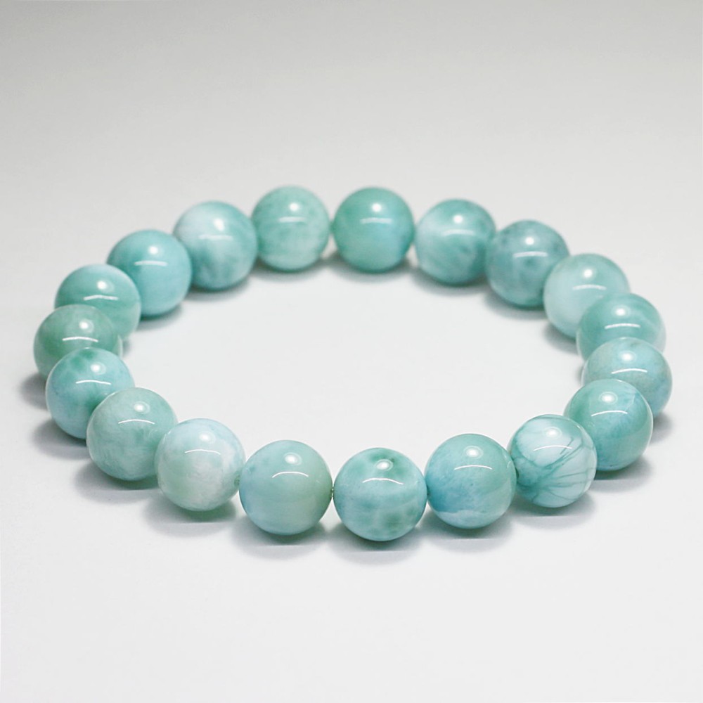 高品質]グリーンラリマーブレスレット（約10mm玉） - 埼玉県吉川市の