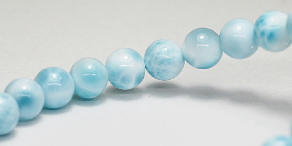 高品質]ラリマーブレスレット（約7.5mm玉） - 埼玉県吉川市の天然石