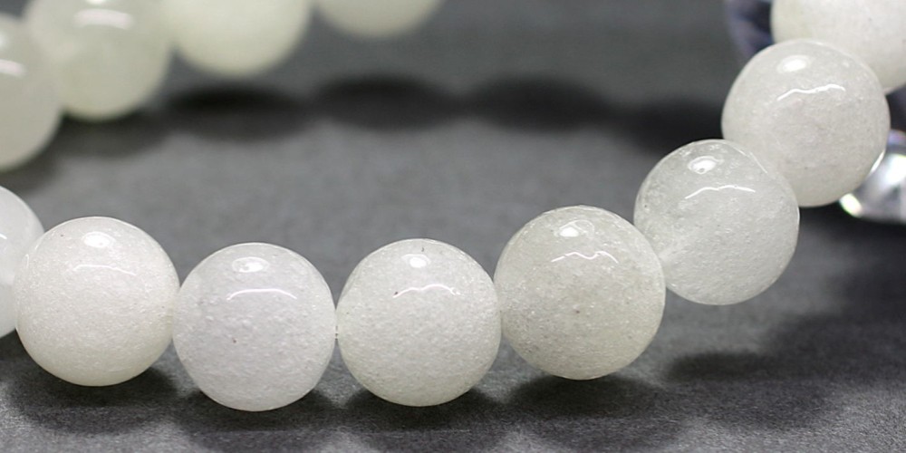 高品質]天然ミルキーリビアングラスブレスレット（約12mm玉） - 埼玉県