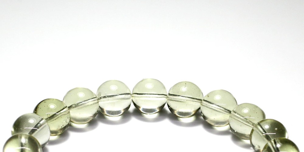 トップクォリティ]天然リビアングラスブレスレット/僅かに欠け凹みの