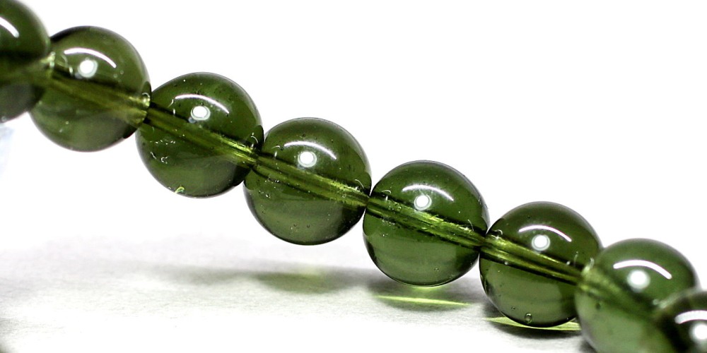 高品質+]天然モルダバイトブレスレット（約10mm玉・鑑別書付） - 埼玉