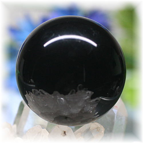 山東省産]モリオン丸玉/天然黒水晶スフィア - 埼玉県吉川市の天然石